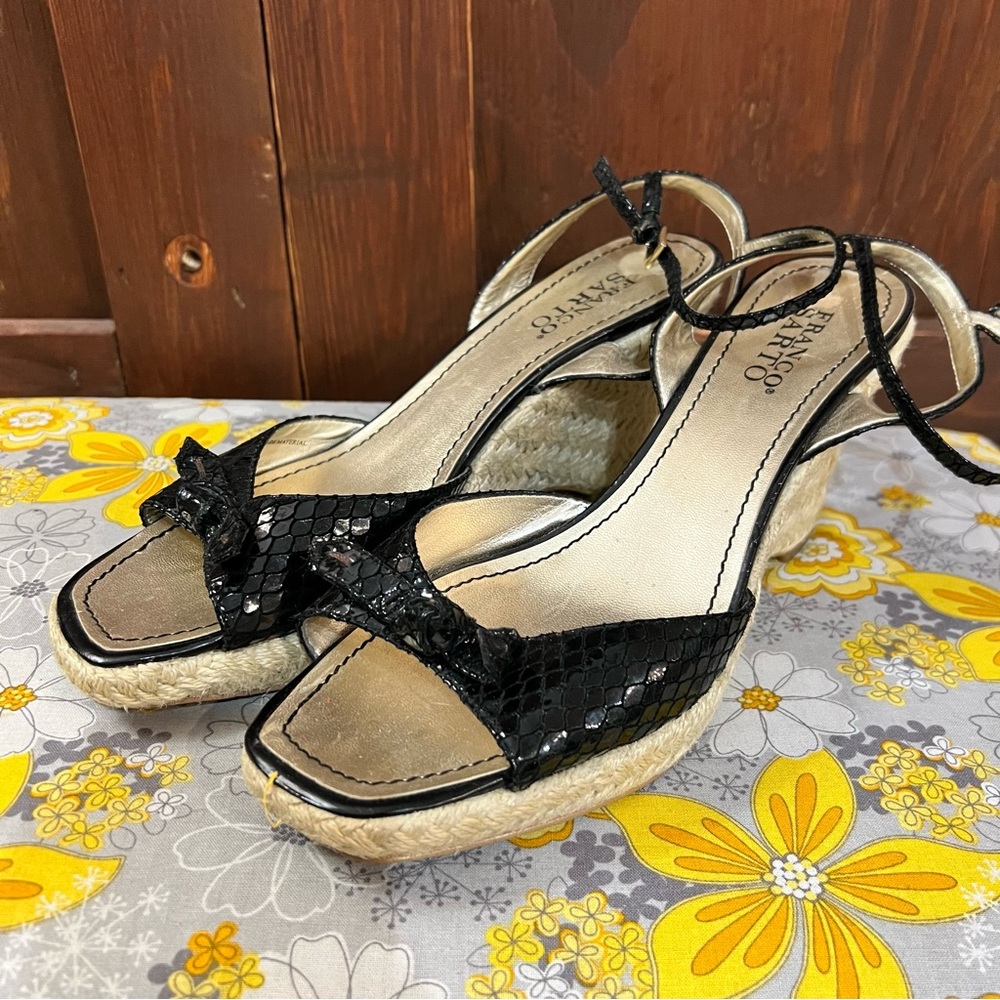 Franco Sarto Black Espadrille Sandals